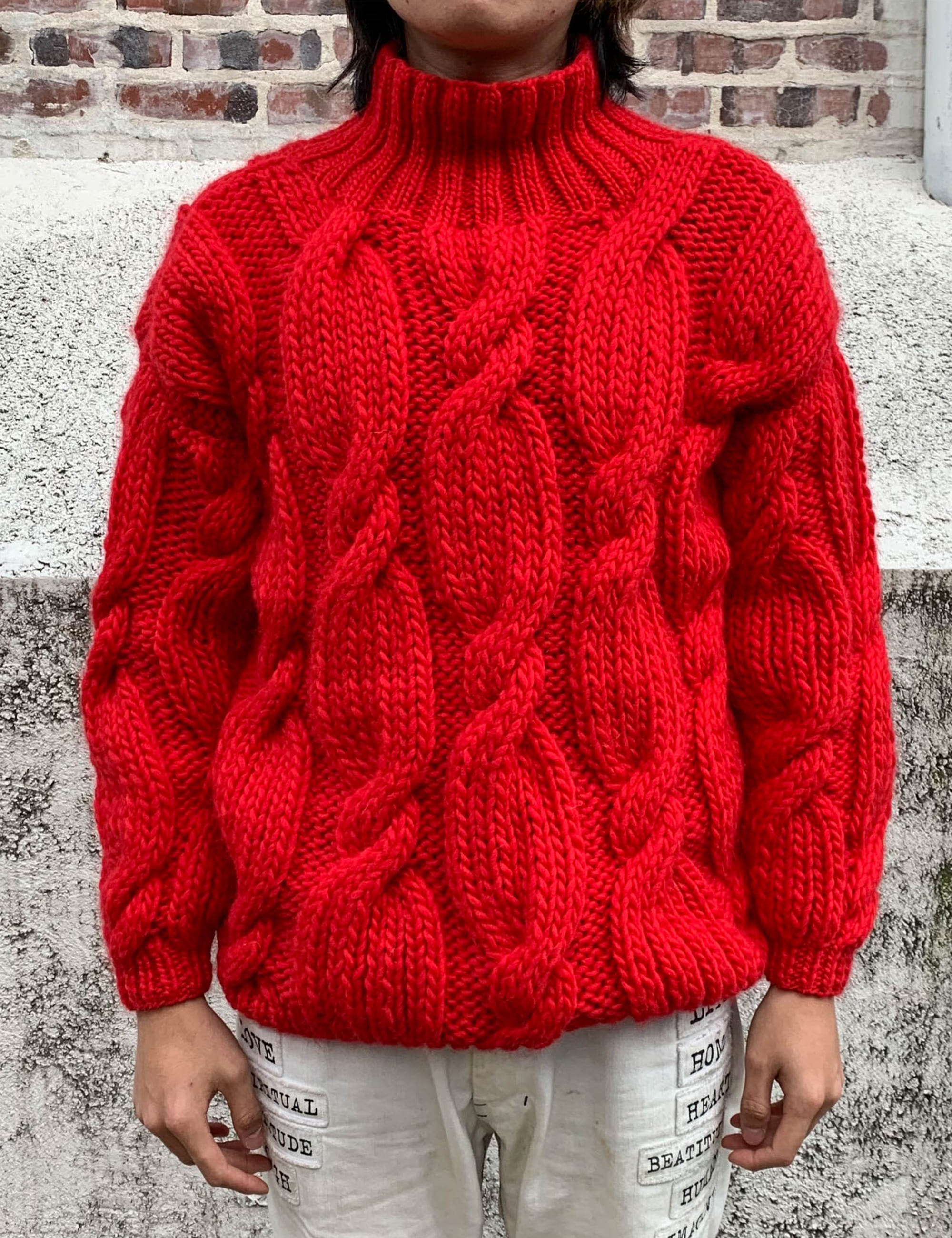 &quot;ONION&quot; ROLLNECK SWEATER_RED