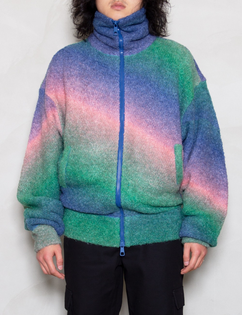 XANDERSON KNITTED ZIP-UP_RAINBOW