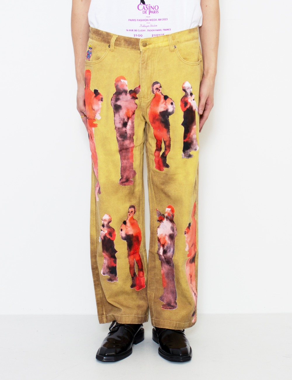 PERFORMERS DISTRESSED JEAN_YELLOW