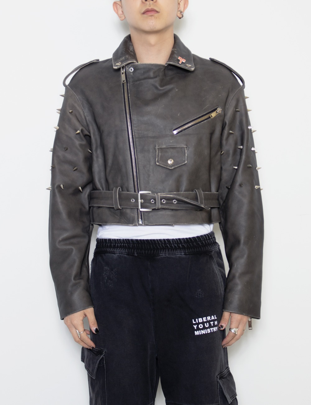 MINISTRY BIKER JACKET WITH SPIKES_BLACK