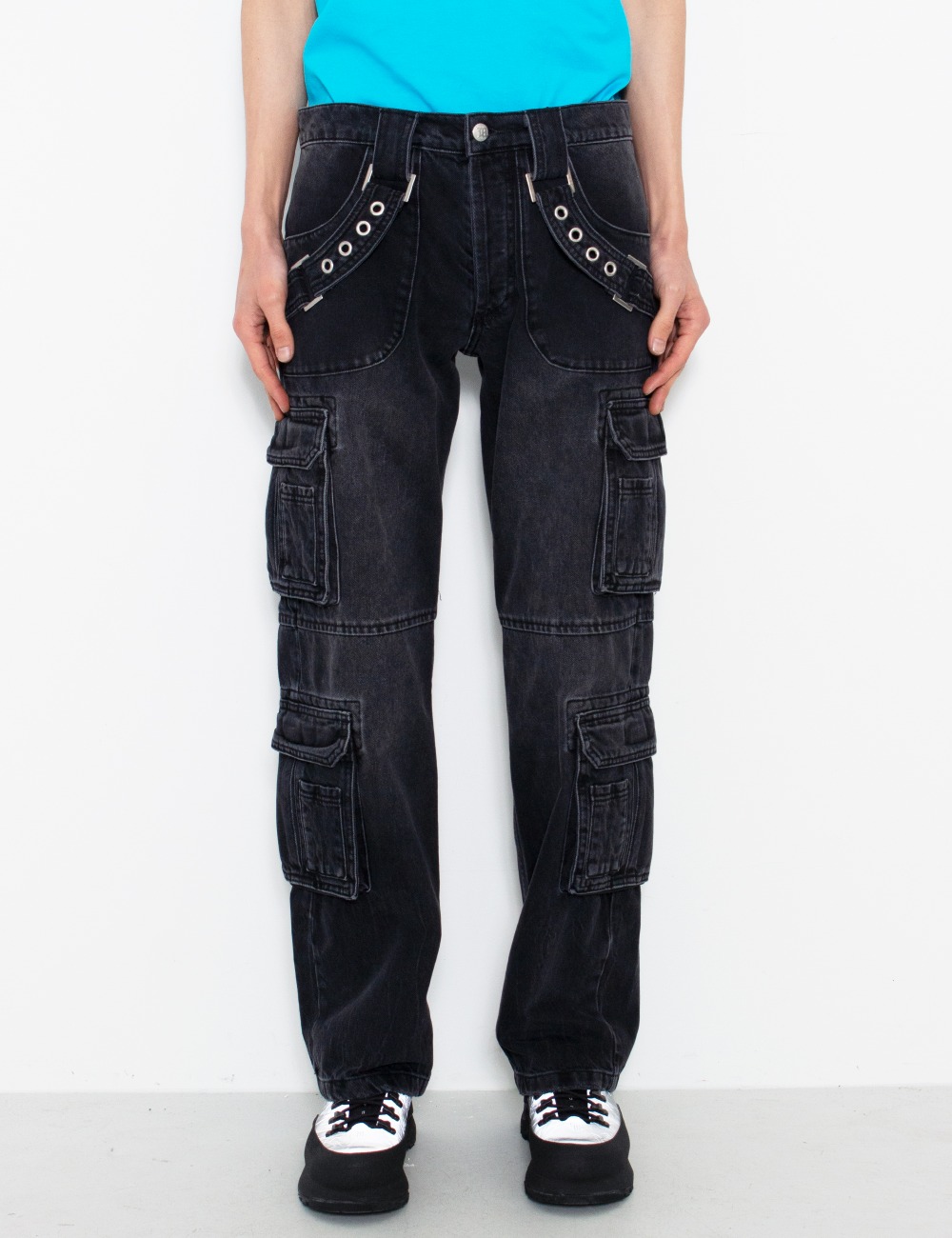HARNESS CARGO TROUSERS_BLACK